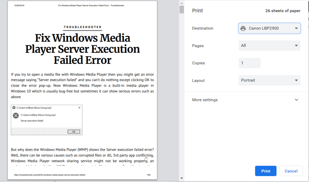 修復無法從 Adob​​e Reader 打印 PDF 文件