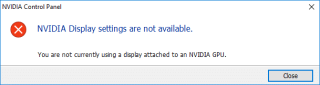 رفع خطای NVIDIA Display Settings Are Not Available