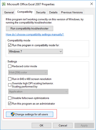 Modifica la modalità di compatibilità per le app in Windows 10