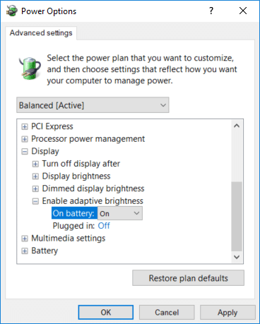 Come abilitare o disabilitare la luminosità adattiva in Windows 10