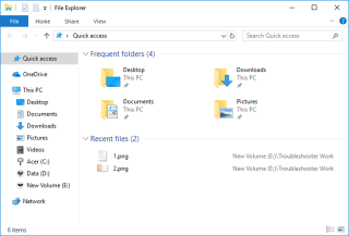 Отключить недавние элементы и часто используемые места в Windows 10