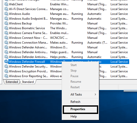 Correction de l'impossibilité d'activer le pare-feu Windows Defender