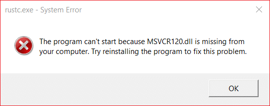 رفع نقص MSVCR120.dll در ویندوز 10 [حل شده]