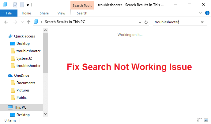 Perbaiki Pencarian Tidak Bekerja di Windows 10
