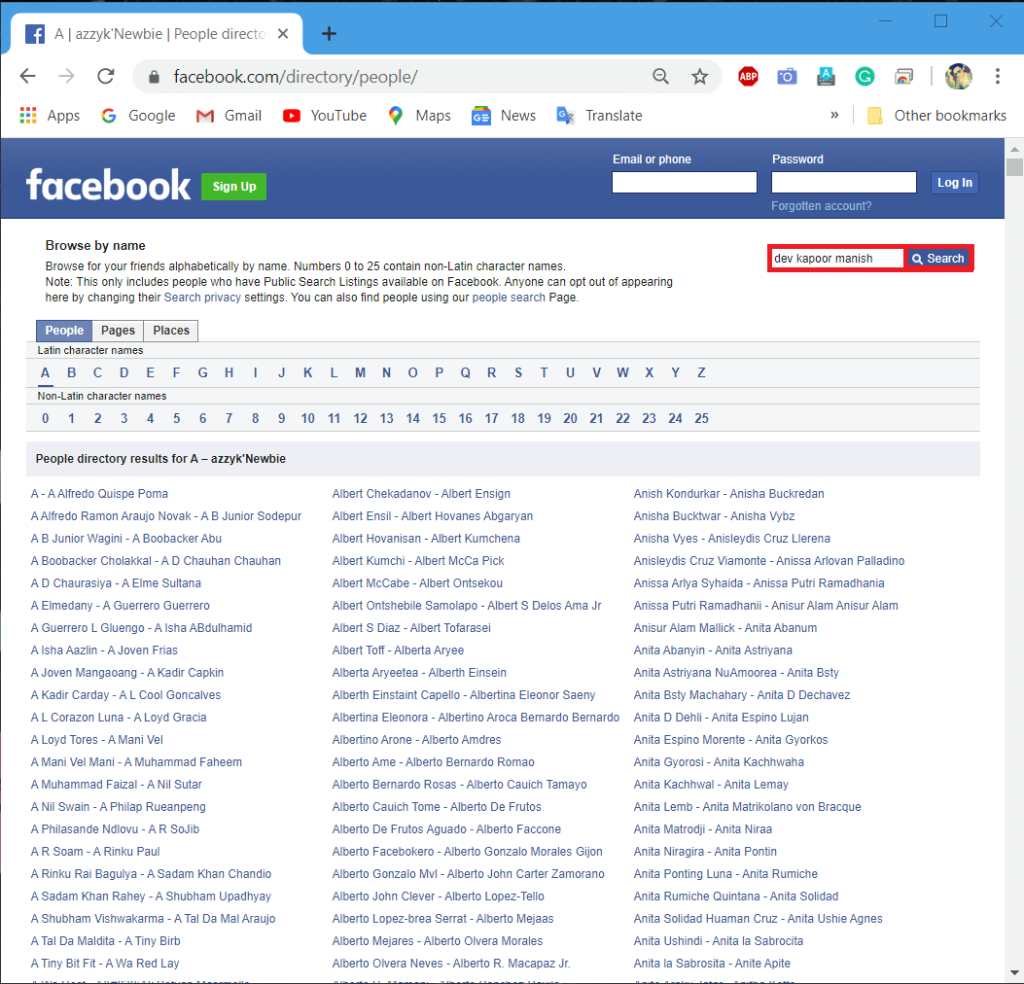 Bagaimana cara memeriksa Profil Facebook tanpa memiliki Akun Facebook?