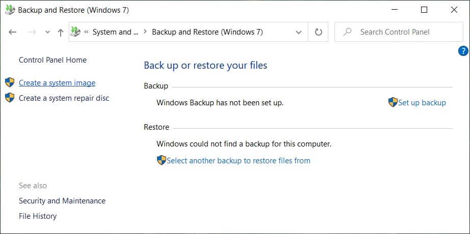 Windows 10の完全バックアップを作成する（システムイメージ）