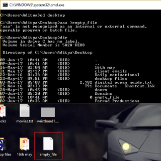 Cara membuat file kosong dari command prompt (cmd)