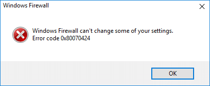 Perbaiki Windows Firewall Tidak Dapat Mengubah Beberapa Kesalahan Pengaturan Anda 0x80070424