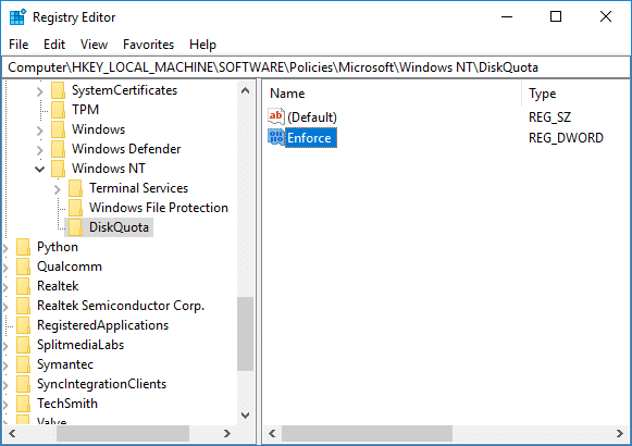 Aktifkan atau Nonaktifkan Terapkan Batas Kuota Disk di Windows 10
