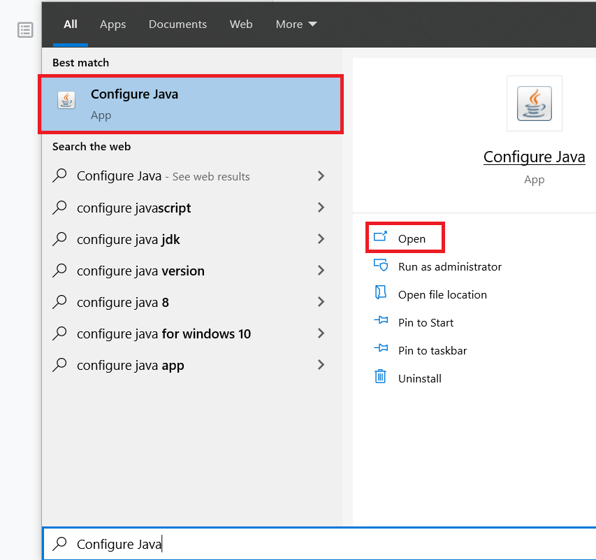 Configuration jar. Config java.