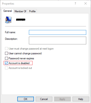 Aktifkan atau Nonaktifkan Akun Pengguna di Windows 10