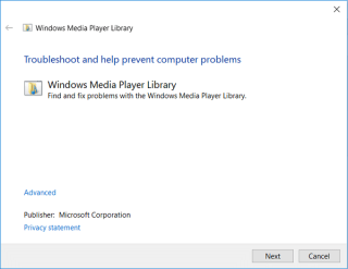 Perbaiki Windows Media Player Media library rusak kesalahan