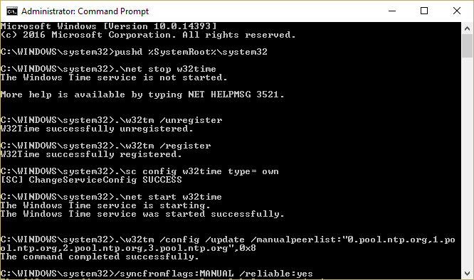 Timing windows. W32tm /config /update /manualpeerlist. W32tm /config /manualpeerlist:4.4.4.1 /syncfromflags:manual /reliable:Yes /update.