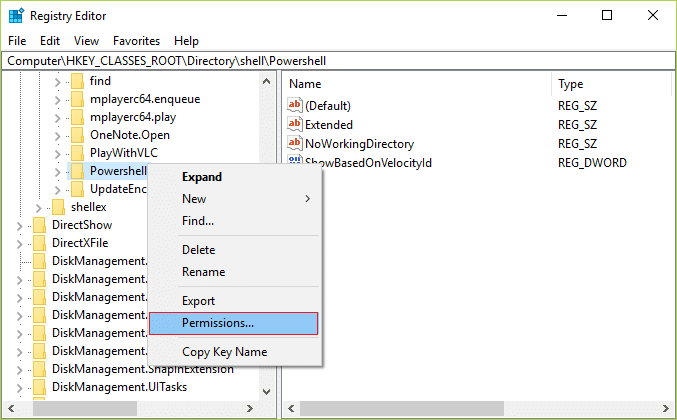 Windows 10의 상황에 맞는 메뉴에서 PowerShell을 명령 프롬프트로 교체