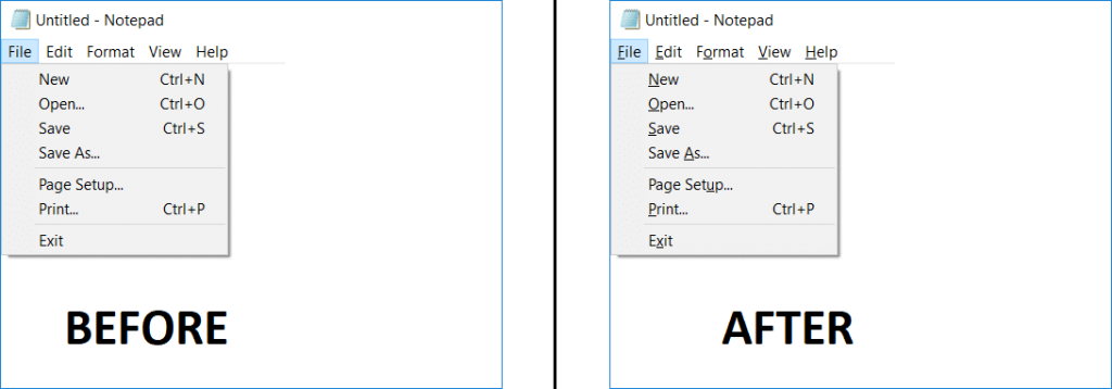 Habilitar o deshabilitar los accesos directos de las teclas de acceso subrayado en Windows 10 Habilitar o deshabilitar los accesos directos de las teclas de acceso subrayado en Windows 10