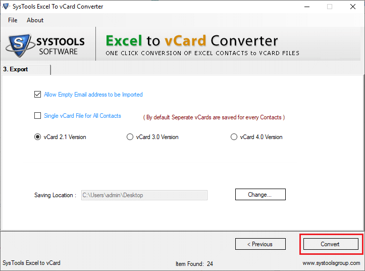 Comment convertir un fichier Excel (.xls) en fichier vCard (.vcf) ?