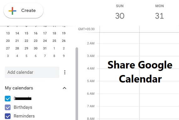 與其他人共享您的 Google 日曆