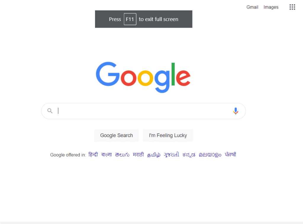 Cara Pergi ke Skrin Penuh dalam Google Chrome