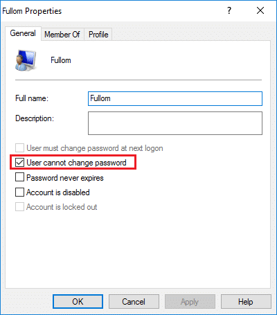 Cómo evitar que los usuarios cambien la contraseña en Windows 10