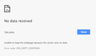 Perbaiki ERR_EMPTY_RESPONSE Kesalahan Google Chrome