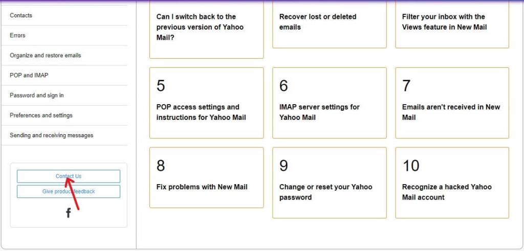 Jak skontaktować się z Yahoo w celu uzyskania informacji o wsparciu?
