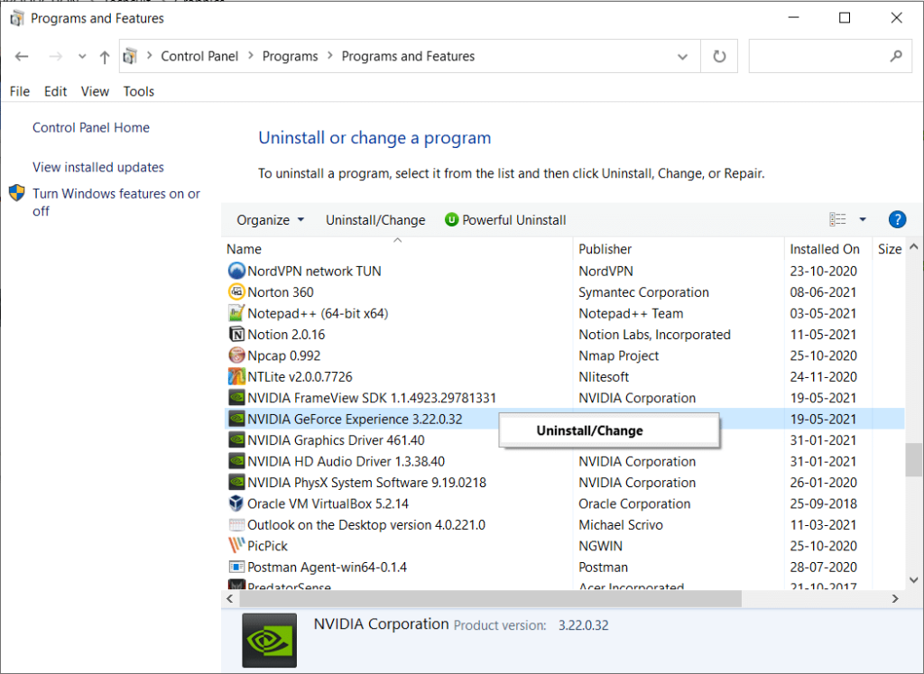 Как удалить nvidia app. Службу беспроводного контроллера NVIDIA. Удалить нвидиа. Как удалить GEFORCE experience на Windows 10. Наложение производительности NVIDIA как убрать как выглядят.
