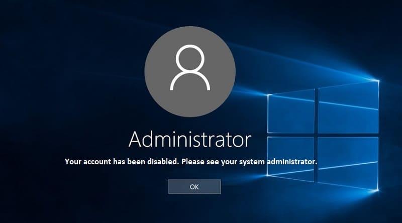 Su cuenta ha sido deshabilitada.  Consulte al administrador de su sistema [SOLUCIONADO]
