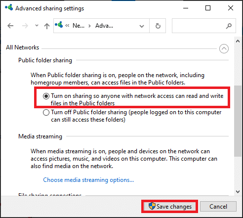Windows 10 파일 공유가 작동하지 않는 문제 수정