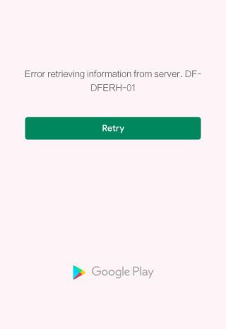 Play 스토어 DF-DFERH-01 오류 수정