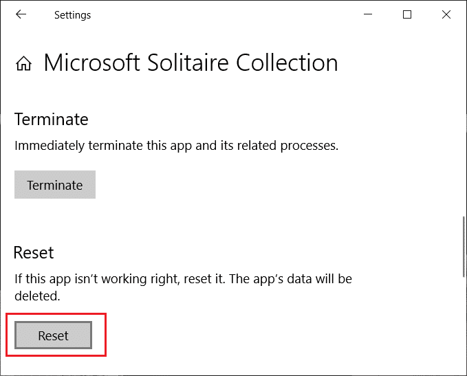Correzione Impossibile avviare Microsoft Solitaire Collection