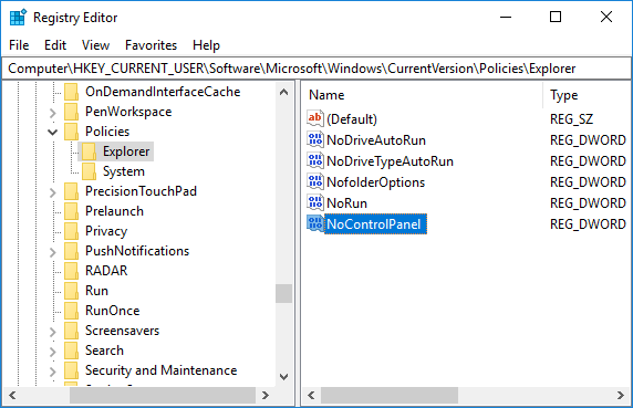 Activer ou désactiver le Panneau de configuration et l'application Paramètres Windows 10
