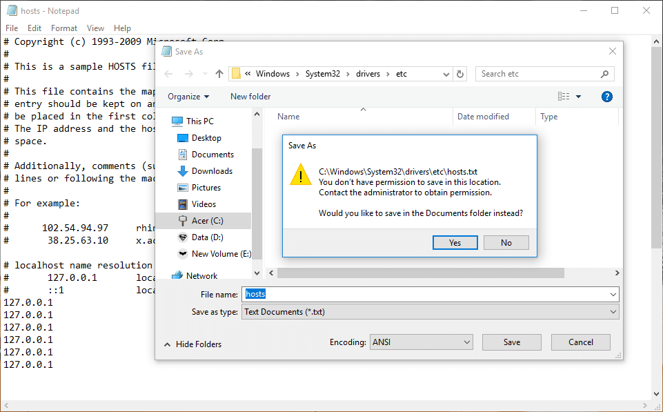 Windows 10에서 호스트 파일을 편집하는 방법 [가이드]