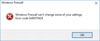 Perbaiki Windows Firewall Tidak Dapat Mengubah Beberapa Kesalahan Pengaturan Anda 0x80070424
