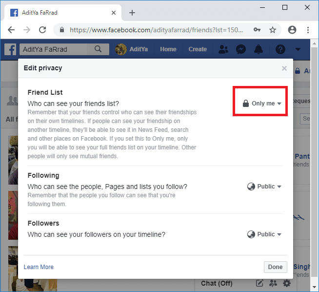 Verstecke deine Facebook-Freundesliste vor allen
