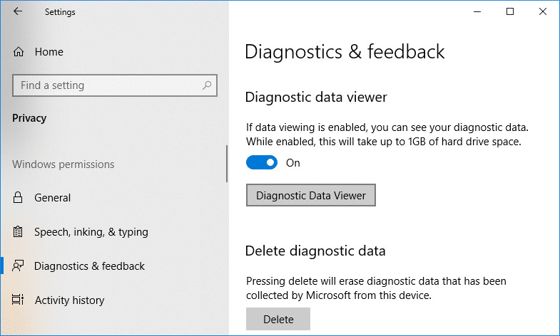 Aktivieren oder Deaktivieren des Diagnosedaten-Viewers in Windows 10