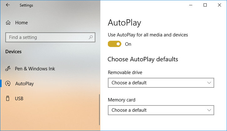 Aktivieren oder deaktivieren Sie AutoPlay in Windows 10