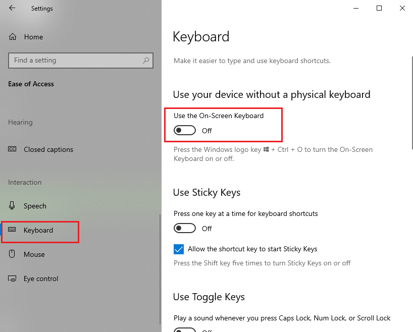 Correction du verrouillage des majuscules bloqué dans Windows 10