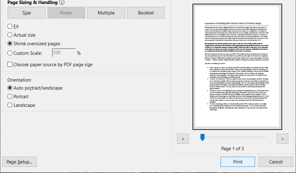 Adobe Reader에서 PDF 파일을 인쇄할 수 없는 문제 수정