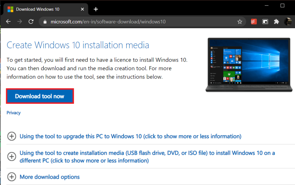 Cómo crear medios de instalación de Windows 10 con la herramienta de creación de medios Cómo crear medios de instalación de Windows 10 con la herramienta de creación de medios