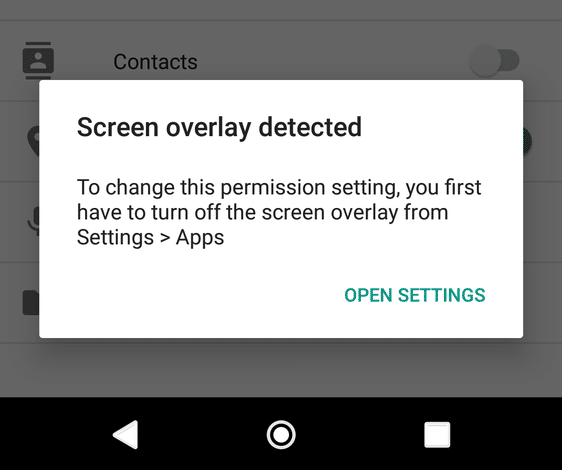 3 modi per correggere l'errore rilevato dalla sovrapposizione dello schermo su Android