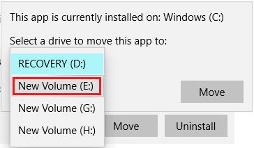 Windows 10에서 설치된 프로그램을 다른 드라이브로 이동하는 방법