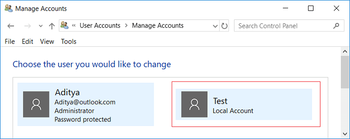 Как изменить тип учетной записи пользователя в Windows 10