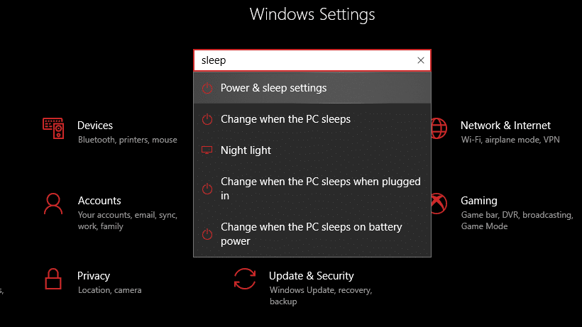 Fix Computer non andrà in modalità di sospensione in Windows 10