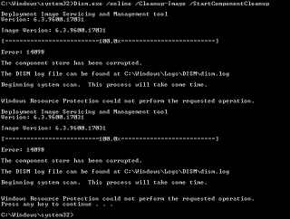 Perbaiki DISM Error 14098 Component Store telah rusak