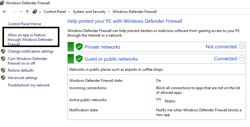 إصلاح مشكلات جدار حماية Windows في نظام التشغيل Windows 10