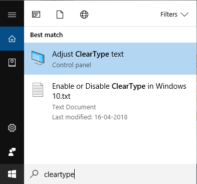 Activer ou désactiver ClearType dans Windows 10
