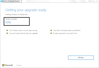 Perbaiki asisten pemutakhiran Windows 10 macet di 99%