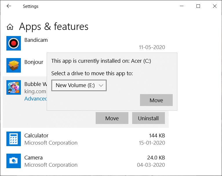 Cara Mengalihkan Program yang Dipasang Ke Pemacu Lain Dalam Windows 10