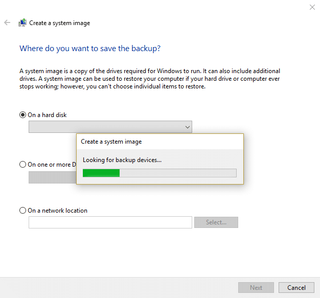 Windows 10'unuzun Tam Yedeklemesini Oluşturun (Sistem Görüntüsü)