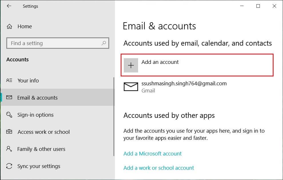 Configura l'account e-mail Yahoo nell'app di posta di Windows 10